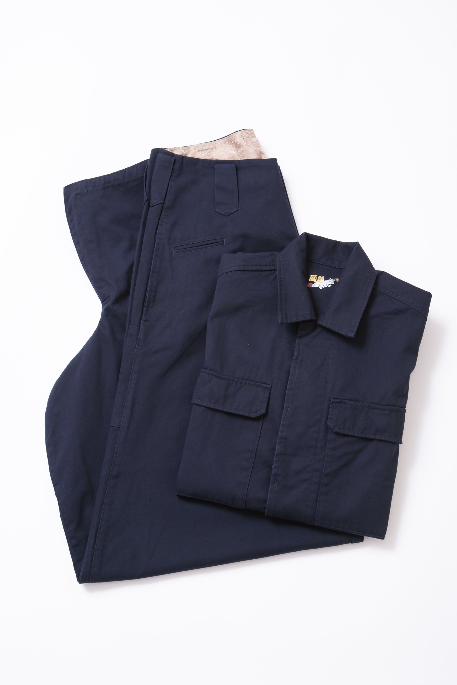 Regular Cotton 14 Overshirt & Tobi Pants flat