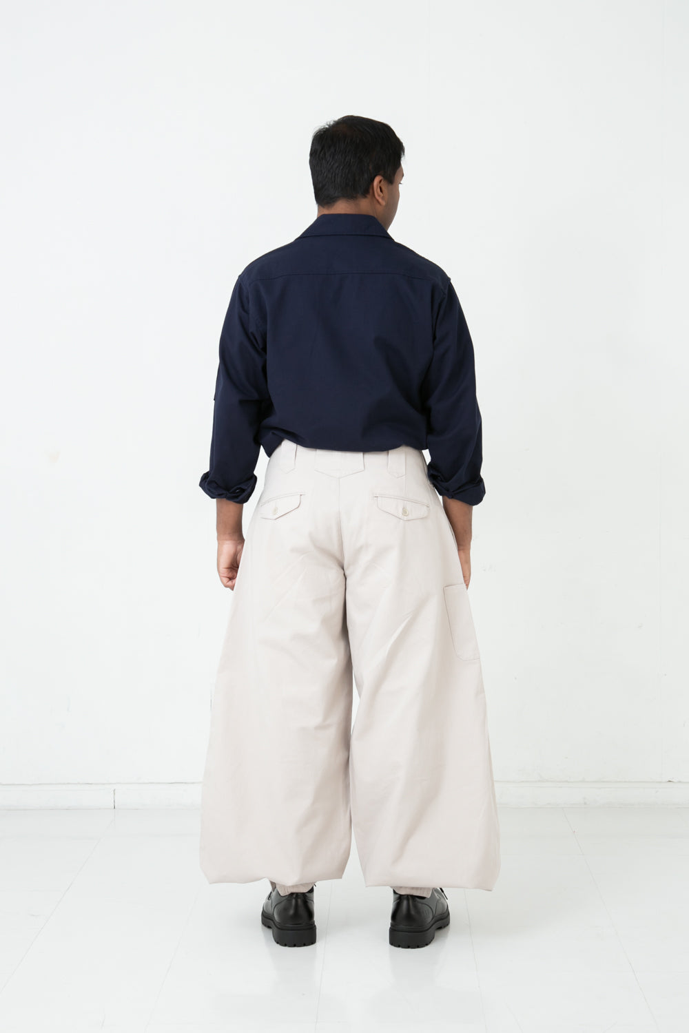 Regular Cotton 14 Tobi Pants - Beige -back