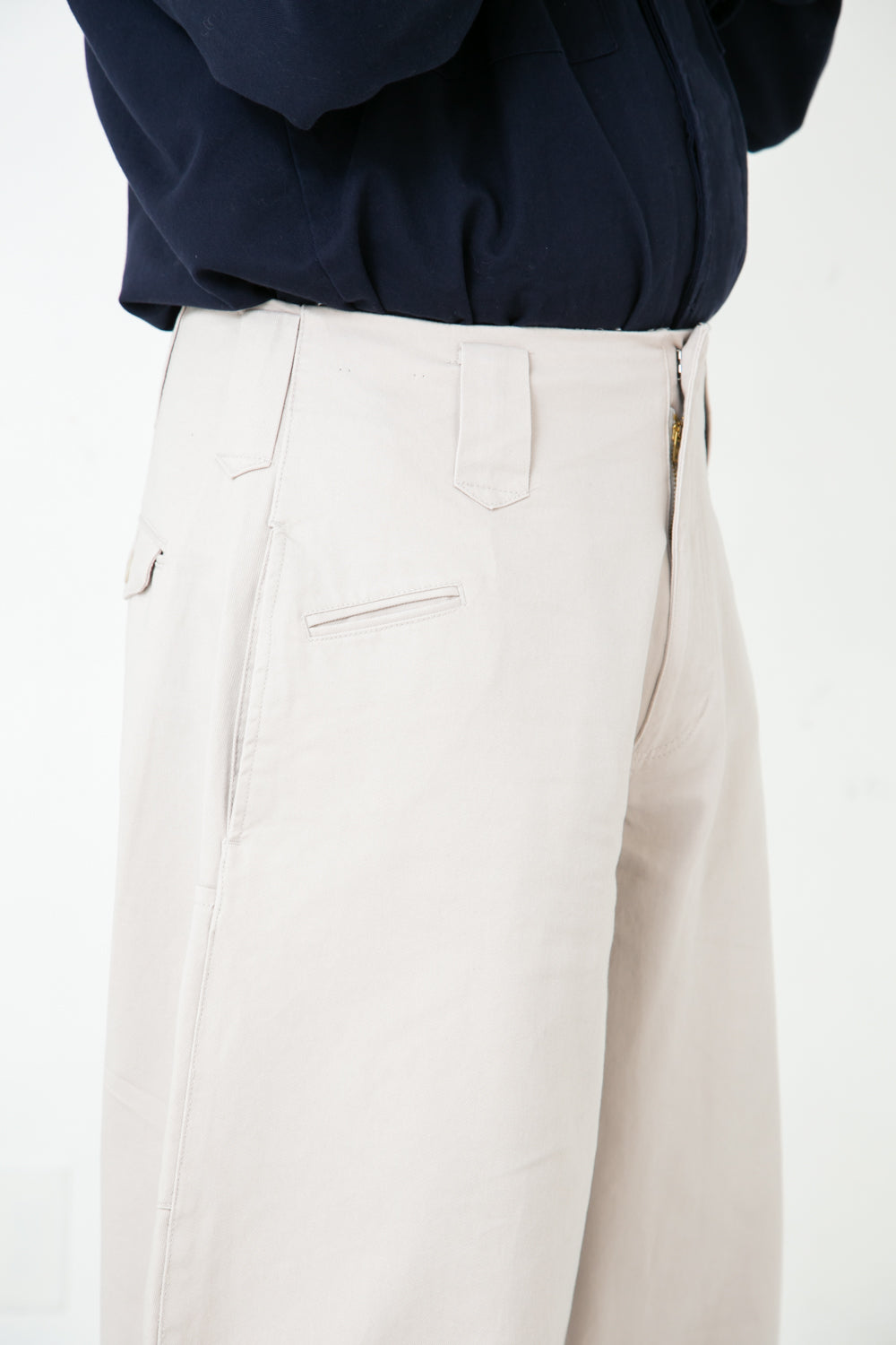 Regular Cotton 14 Tobi Pants - Beige -pocket