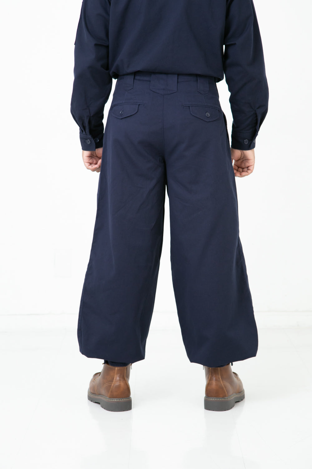 Regular Cotton 14 Edo-Style Tobi Pants - Navy - back