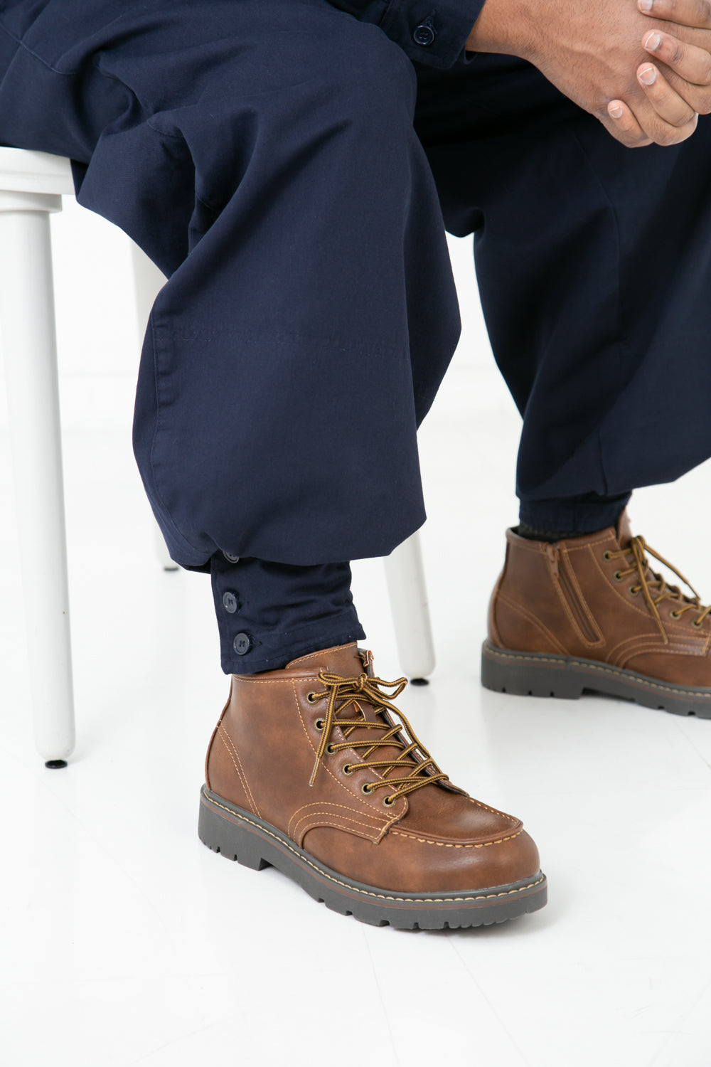 Regular Cotton 14 Edo-Style Tobi Pants - Navy - hem