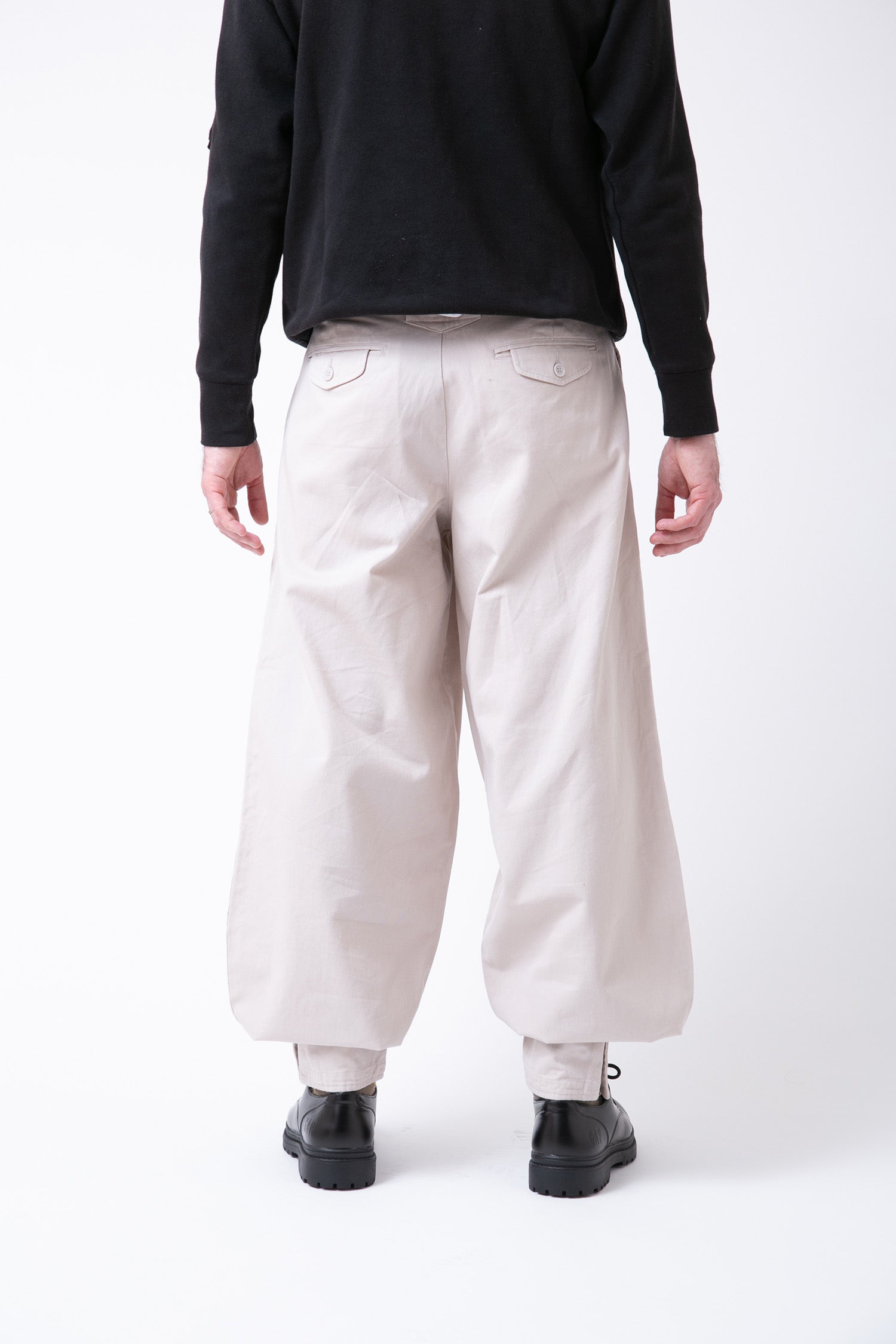 Regular Cotton 14 Edo-Style Tobi Pants - Beige - back
