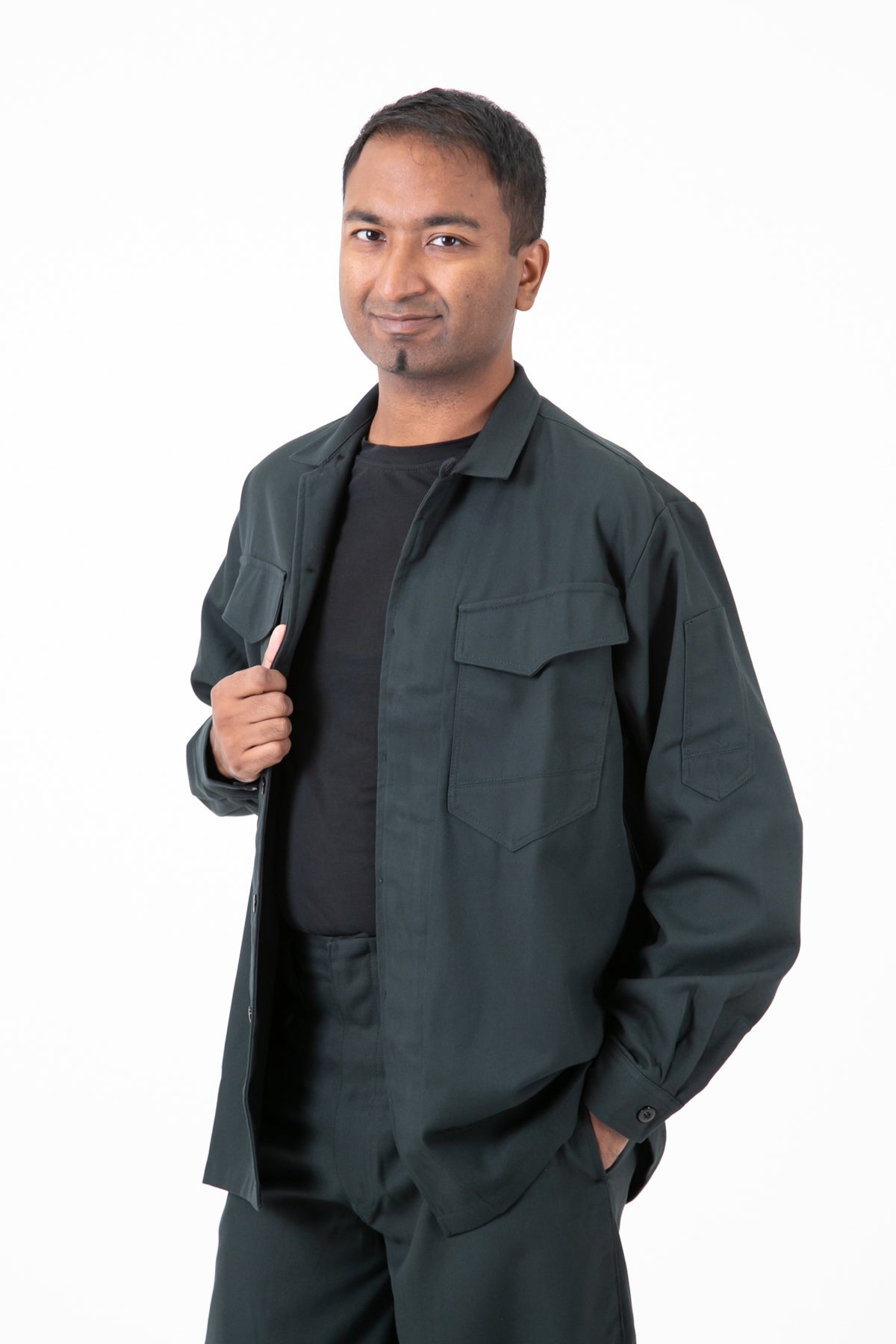 Ultra Smooth Serge 25 Tobi Overshirt_navy_front open