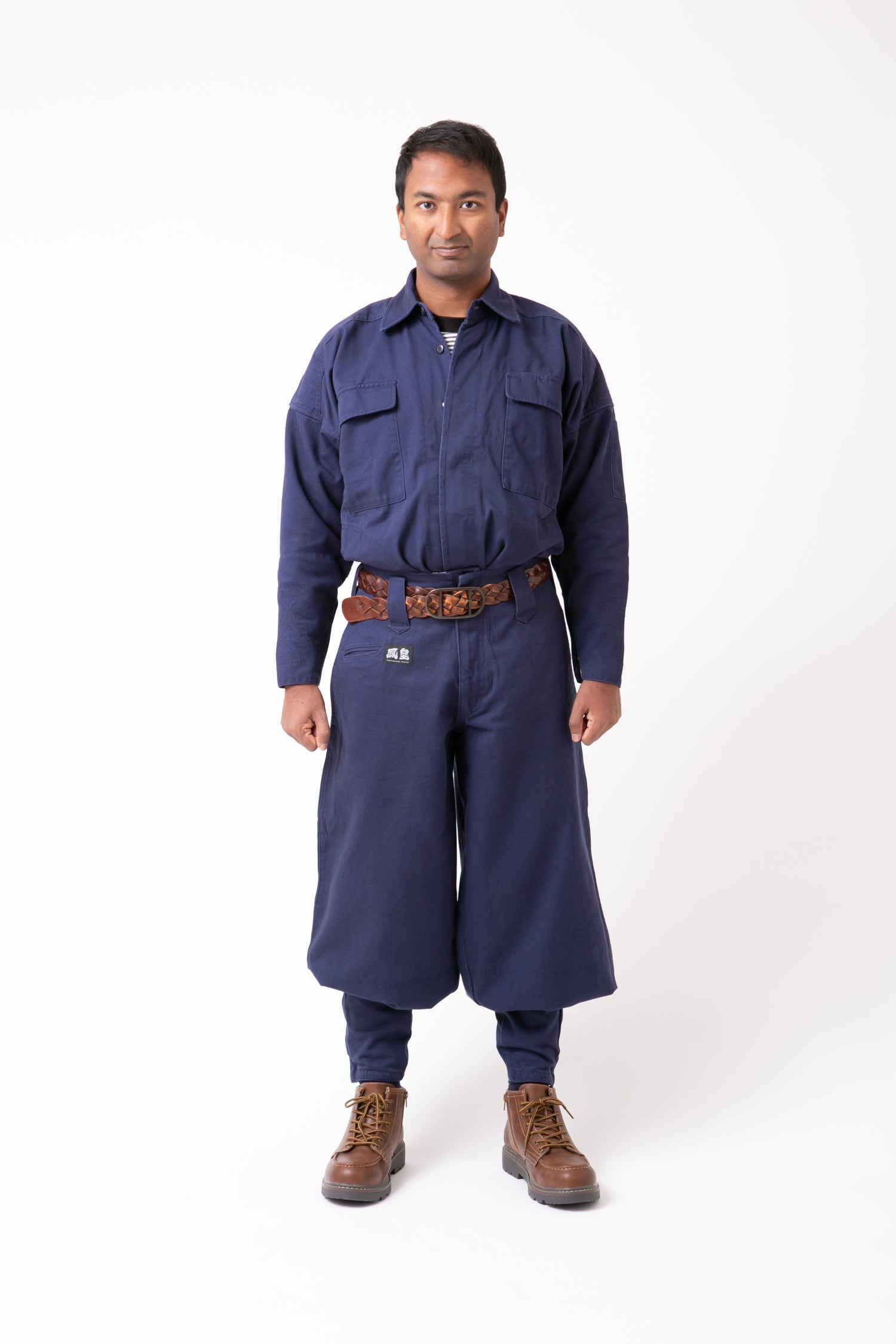 Classic Cotton 40 Overshirt & Medium Tobi Pants - Navy