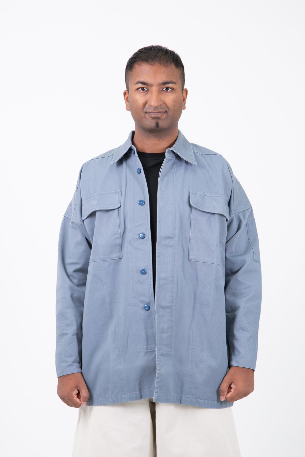 Cotton 4-Bar Oversized Shirt Men