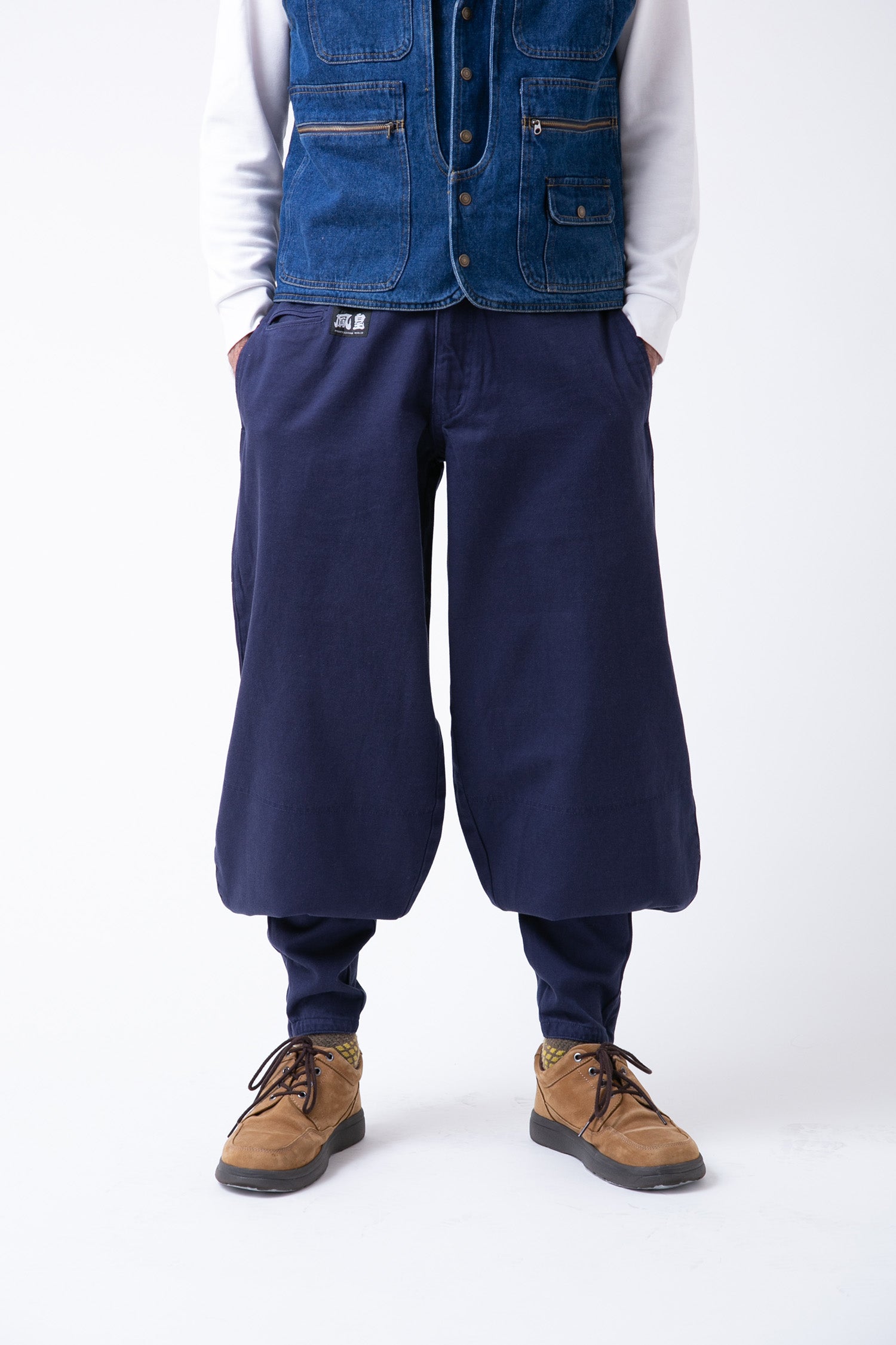 Classic Cotton 40 Medium Tobi Pants - Navy - front