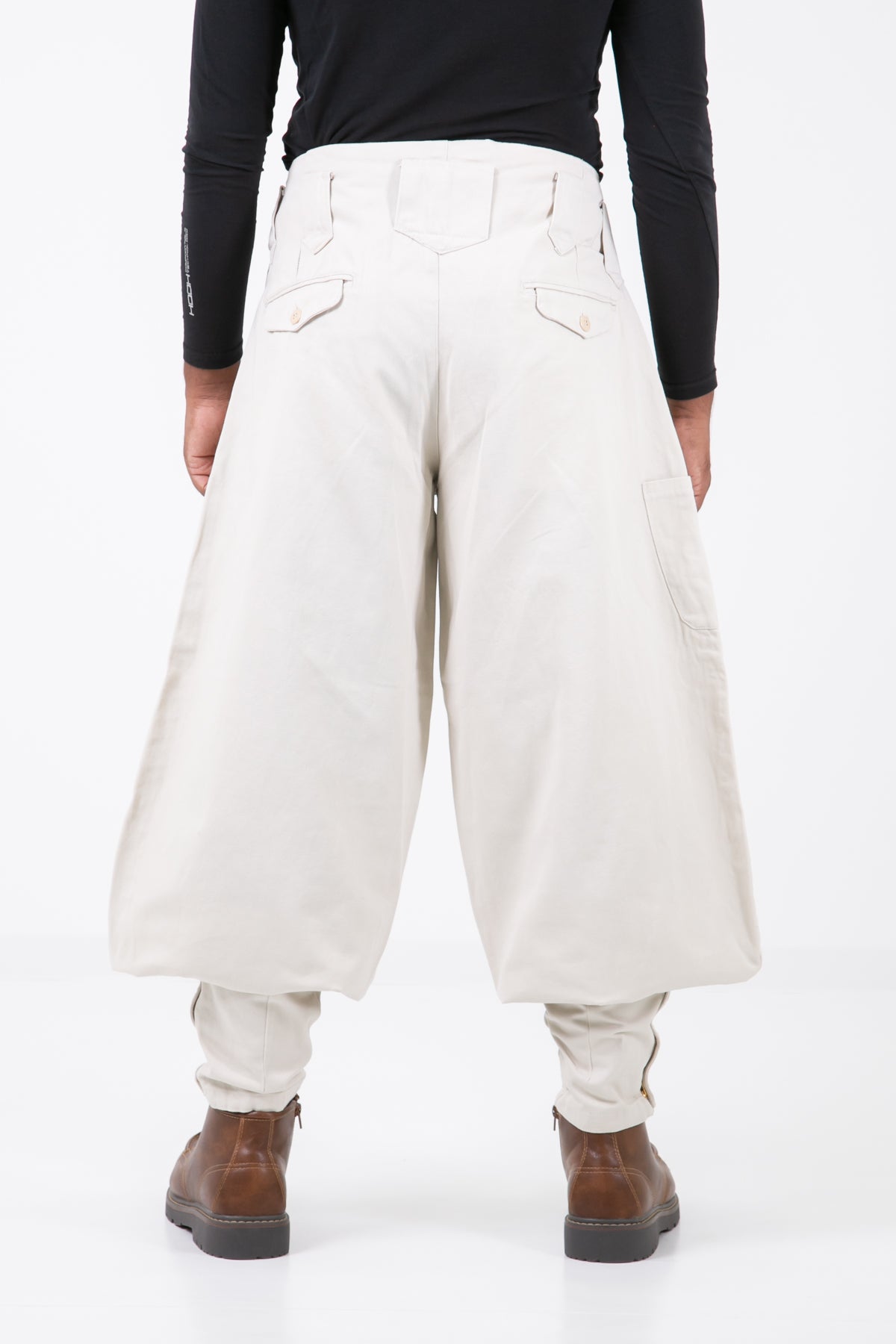 Classic Cotton 40 Medium Tobi Pants - Beige - back