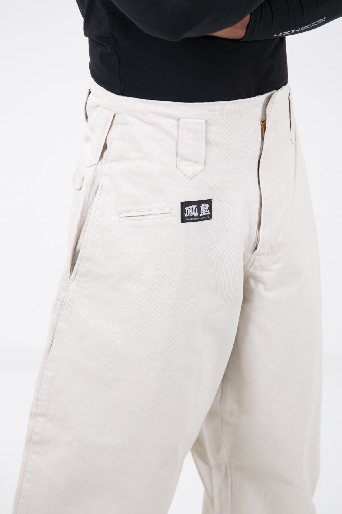 Classic Cotton 40 Medium Tobi Pants - Beige - pocket