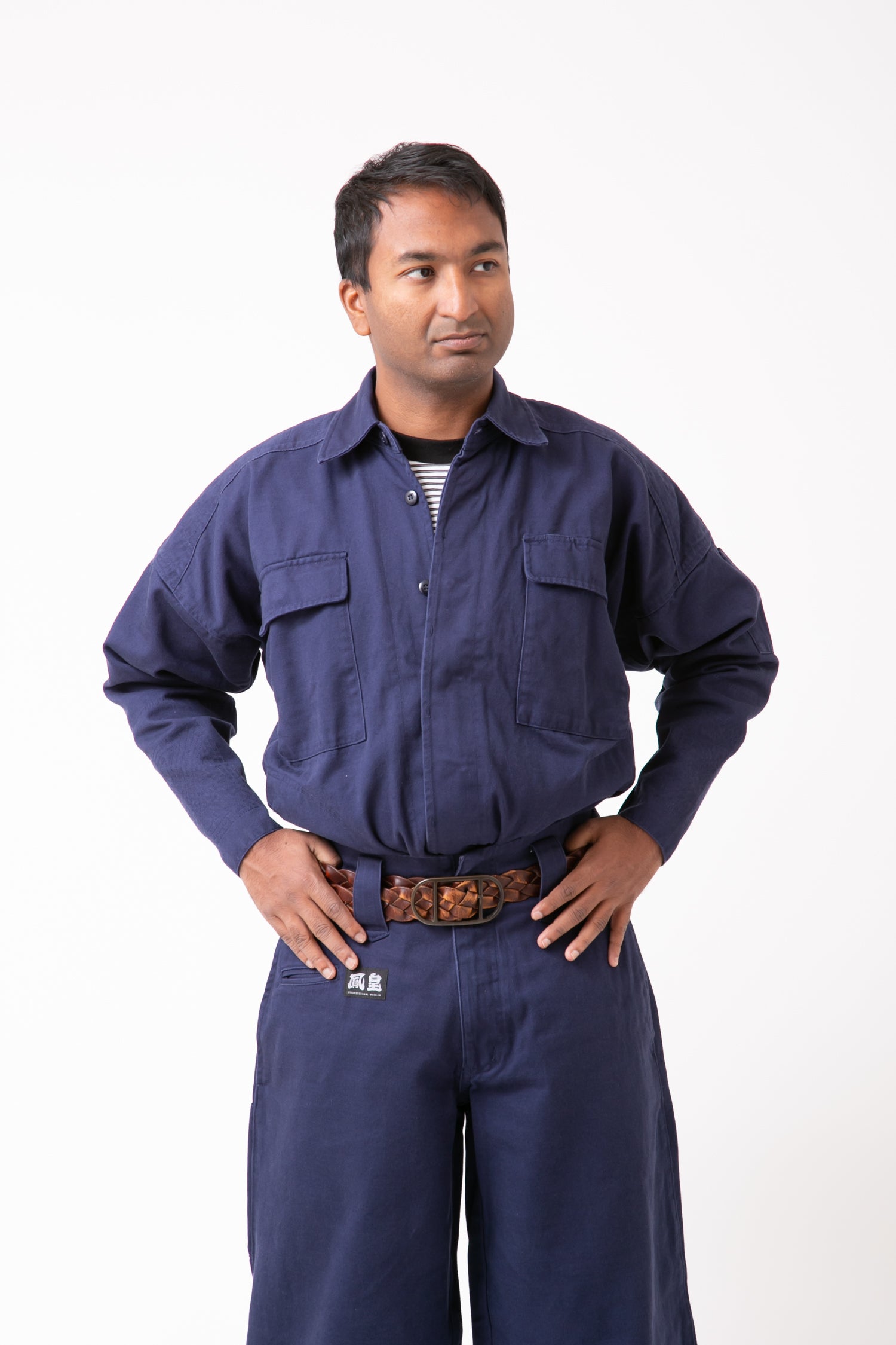 Classic Cotton 40 Overshirt & Tobi Pants - Navy
