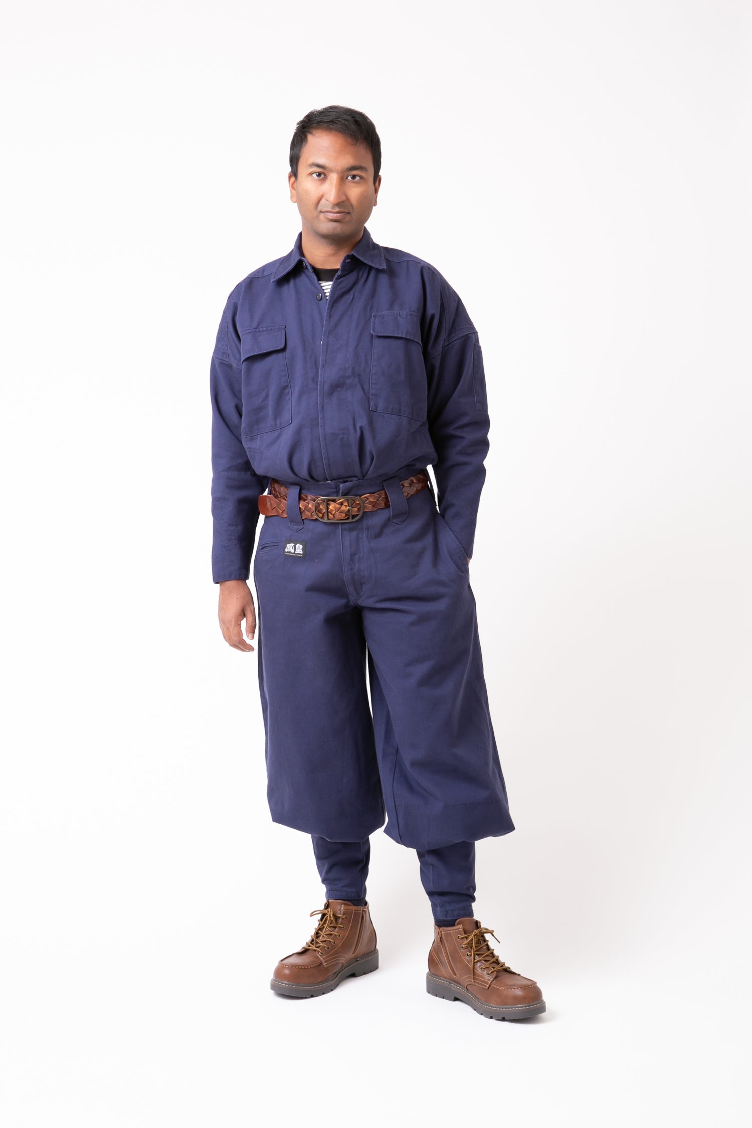 TIPIKE MUSKIE PANTS Mサイズ NAVY Classic Cotton 40 Overshirt & Medium Tobi Pants - Navy