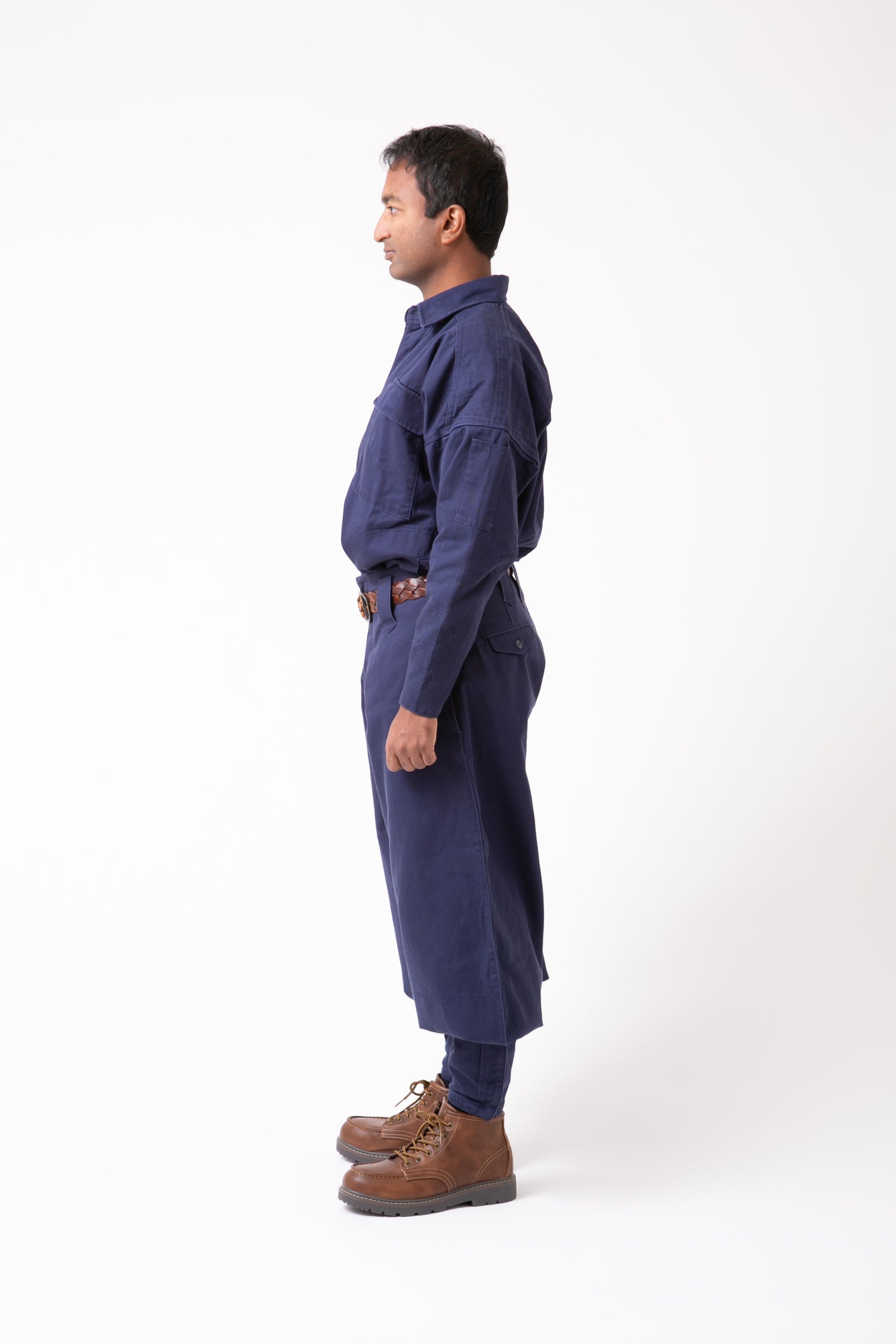 Classic Cotton 40 Overshirt & Medium Tobi Pants - Navy